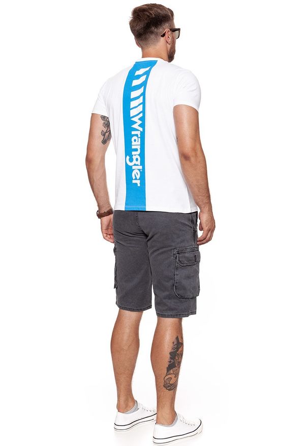 Wrangler - WRANGLER T SHIRT B&Y CREW TEE WHITE W7C41FK12 112131688. Materiał: bawełna. Wzór: nadruk. Sezon: lato