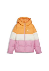 Puma - Młodzieżowa ocieplana kurtka z kapturem z poliestru PUMA Mauved Out Pink. Typ kołnierza: kaptur. Kolor: różowy. Materiał: poliester. Styl: młodzieżowy #1