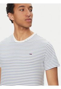 Tommy Jeans T-Shirt DM0DM20377 Niebieski Slim Fit. Kolor: niebieski. Materiał: bawełna