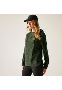 Regatta - Bluza damska z kapturem Mayse. Typ kołnierza: kaptur. Kolor: zielony. Materiał: bawełna, polar, dzianina. Wzór: melanż. Sport: turystyka piesza