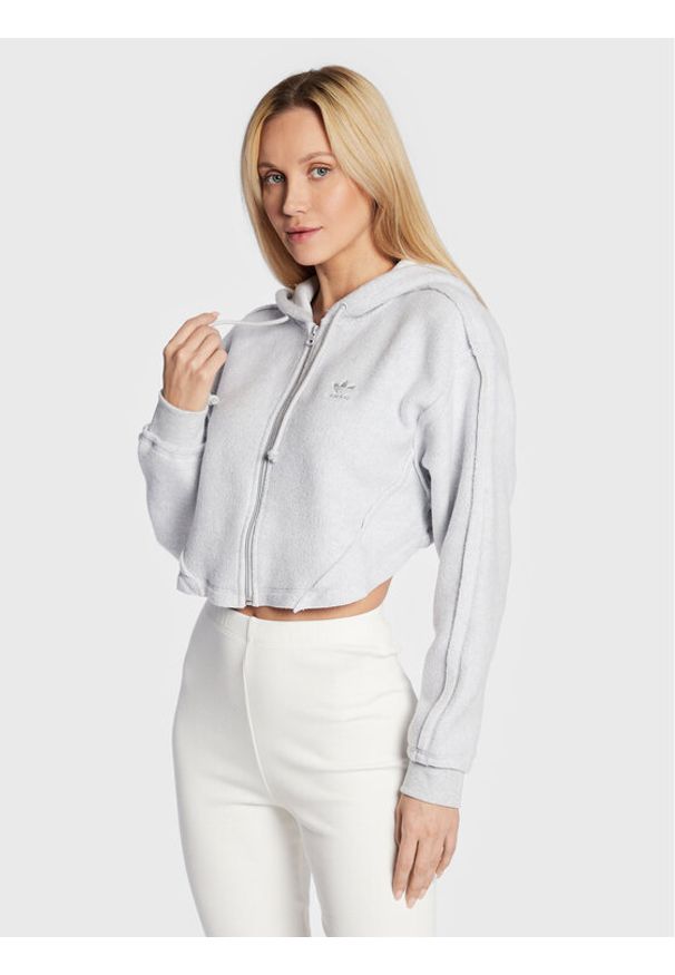 Adidas - adidas Bluza Loungewear HL9140 Szary Relaxed Fit. Kolor: szary. Materiał: bawełna