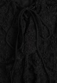 Born2be - Czarna Koronkowa Sukienka z Falbankami i Wiązaniem przy Dekolcie Delanatea. Okazja: na co dzień. Typ kołnierza: kołnierz z falbankami. Kolor: czarny. Materiał: koronka. Sezon: wiosna, lato. Styl: casual, elegancki #7