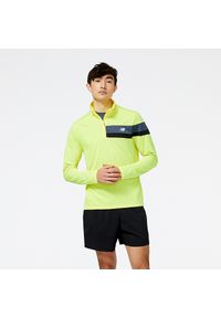 Bluza męska New Balance MT23227CSN – żółta. Kolor: żółty. Materiał: materiał, poliester. Sport: fitness #1