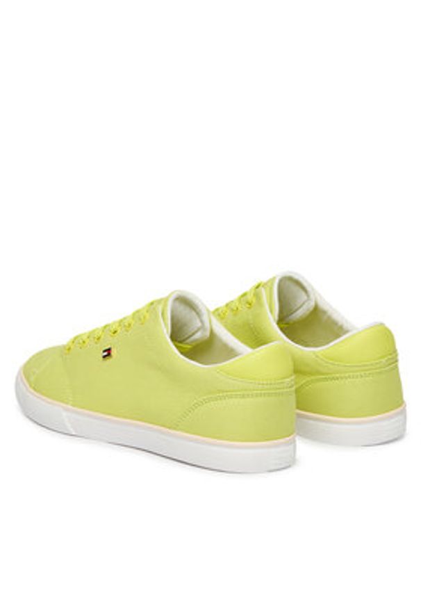 TOMMY HILFIGER - Tommy Hilfiger Tenisówki Th Low Profile Vulc Canvas FW0FW09102 Żółty. Kolor: żółty. Materiał: materiał