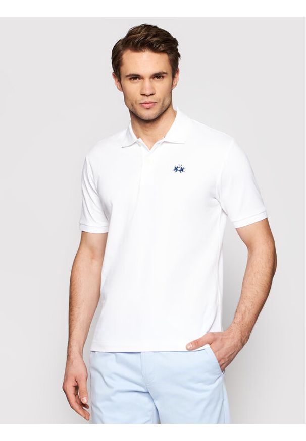 La Martina Polo BPMP01 PK031 Biały Regular Fit. Typ kołnierza: polo. Kolor: biały. Materiał: bawełna