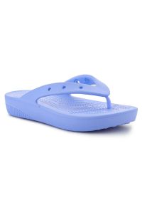 Crocs Japonki Classic Platform Flip W 207714-5Q6 niebieskie. Kolor: niebieski. Materiał: materiał. Obcas: na platformie #5