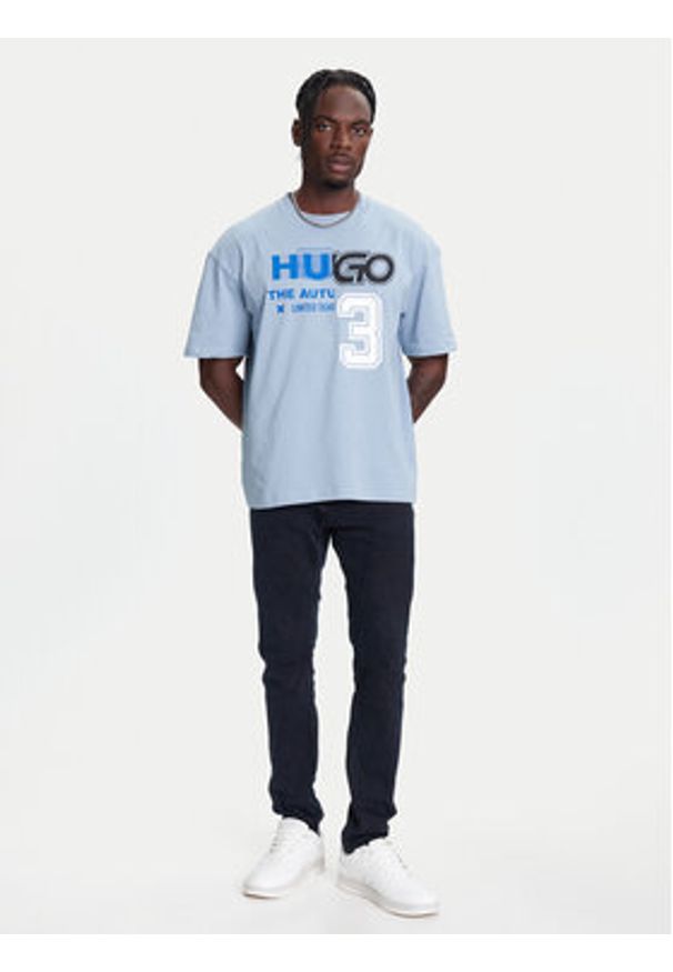 Hugo - HUGO T-Shirt Nesite 50544168 Niebieski Loose Fit. Kolor: niebieski. Materiał: bawełna