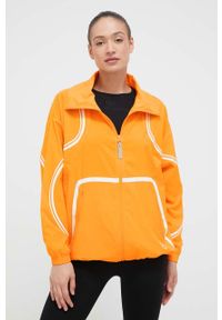 Adidas by Stella McCartney - adidas by Stella McCartney wiatrówka TruePace kolor pomarańczowy przejściowa oversize. Kolor: pomarańczowy. Materiał: materiał #7
