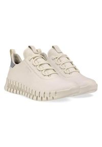 ecco - Buty do chodzenia damskie Ecco Gruuv Lea Gtx. Kolor: biały. Materiał: skóra. Szerokość cholewki: normalna. Sport: turystyka piesza