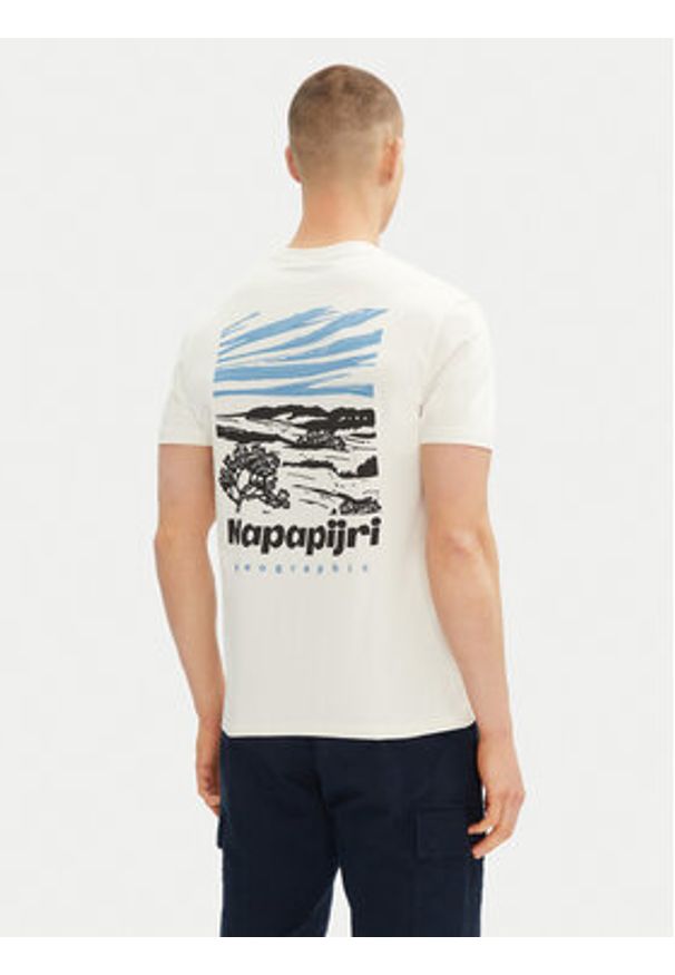 Napapijri T-Shirt S-Vignoni Back SS NP0A4ILXN1A1 Biały Regular Fit. Kolor: biały. Materiał: bawełna
