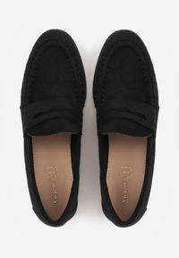 Renee - Czarne Mokasyny VICES ze Skórzaną Wkładką i Marszczeniem przy Nosku Ananora. Kolor: czarny. Materiał: skóra. Styl: klasyczny, elegancki #9