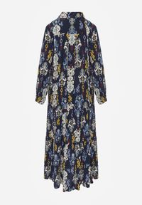 Born2be - Granatowa Sukienka Koszulowa Rozkloszowana Delirime. Okazja: na co dzień. Kolor: niebieski. Typ sukienki: koszulowe. Styl: casual, elegancki #2