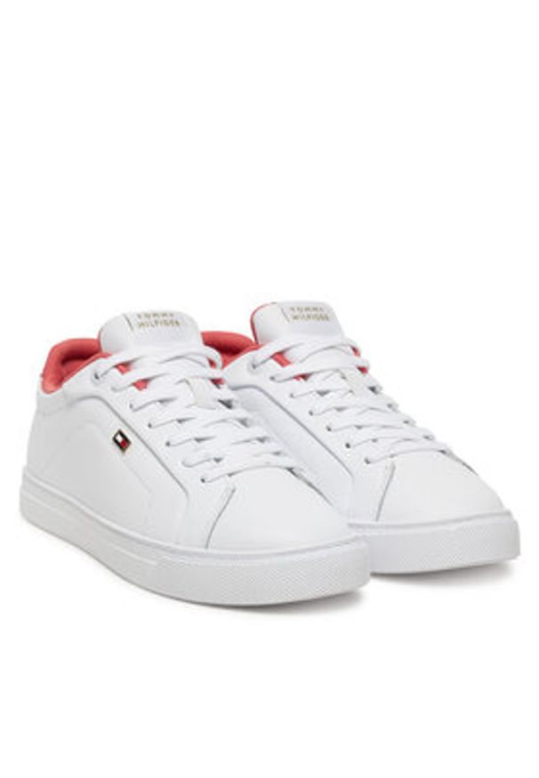 TOMMY HILFIGER - Tommy Hilfiger Sneakersy Sporty Sneaker FW0FW08899 Biały. Kolor: biały. Materiał: skóra