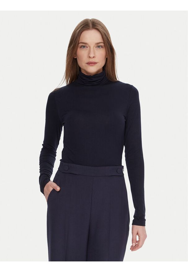 United Colors of Benetton - United Colors Of Benetton Golf 3Z12D2010 Granatowy Slim Fit. Typ kołnierza: golf. Kolor: niebieski. Materiał: wiskoza