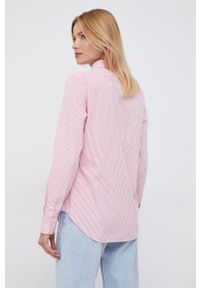 Polo Ralph Lauren koszula bawełniana 211784161030 damska kolor różowy regular z kołnierzykiem klasycznym. Typ kołnierza: kołnierzyk klasyczny, polo. Kolor: różowy. Materiał: bawełna. Styl: klasyczny #2