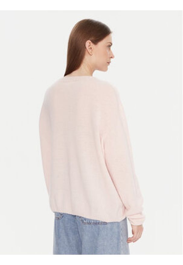 Kontatto Kardigan 3M0978C Różowy Relaxed Fit. Kolor: różowy. Materiał: wełna