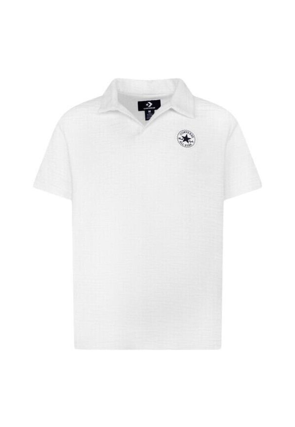 Koszulka polo dla dzieci Converse Chuck Patch. Typ kołnierza: polo. Kolor: biały