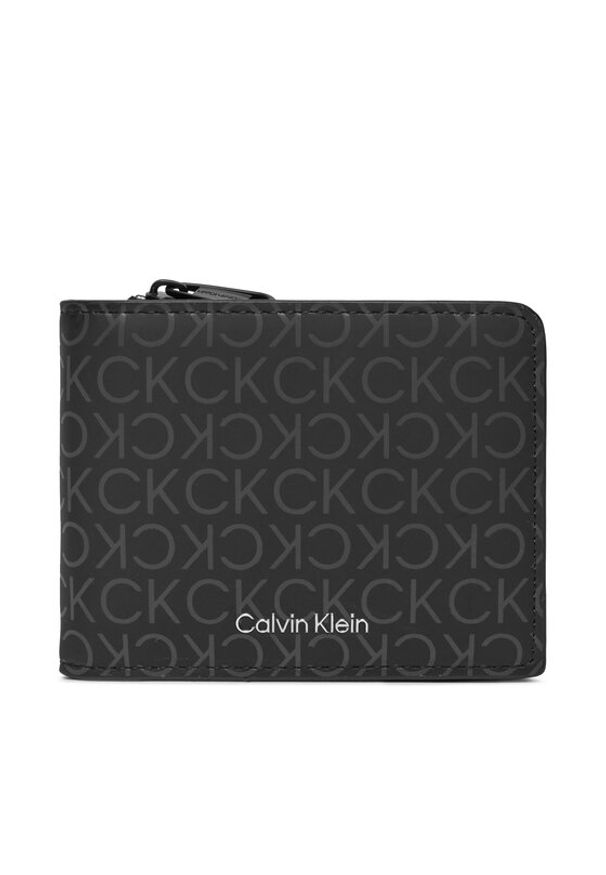 Calvin Klein Duży Portfel Męski Rubberized Bifold Half Z/A K50K511376 Czarny. Kolor: czarny. Materiał: skóra