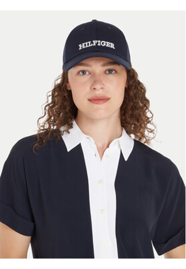 TOMMY HILFIGER - Tommy Hilfiger Czapka z daszkiem Hilfiger Prep Cap AW0AW16040 Granatowy. Kolor: niebieski. Materiał: materiał