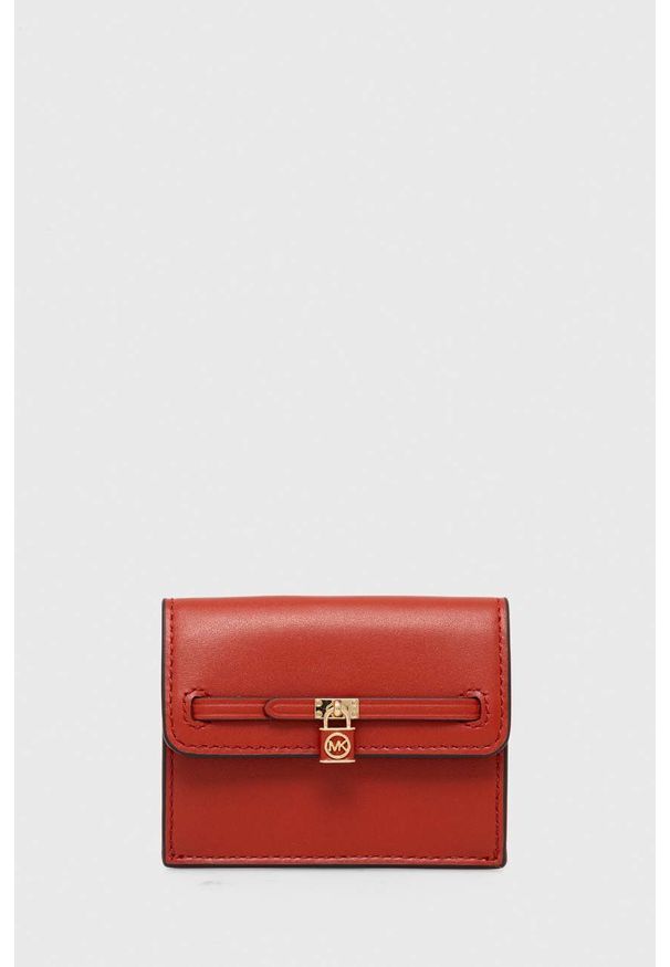 MICHAEL Michael Kors portfel skórzany damski kolor bordowy. Kolor: czerwony. Materiał: skóra