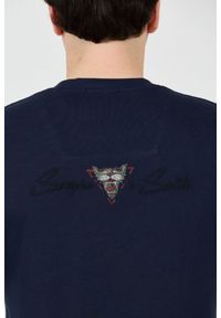 Aeronautica Militare - AERONAUTICA MILITARE Granatowy bawełniany męski t-shirt Short Sleeve, Rozmiar XXL. Kolor: niebieski. Materiał: bawełna
