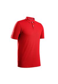 INESIS - Koszulka polo do golfa męska Inesis MW500. Typ kołnierza: polo, golf. Kolor: czerwony. Materiał: materiał, bawełna, poliester #1