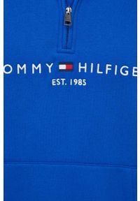 TOMMY HILFIGER - Tommy Hilfiger bluza męska kolor niebieski z nadrukiem. Kolor: niebieski. Materiał: bawełna. Długość: krótkie. Wzór: nadruk #3