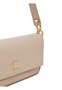 Calvin Klein Torebka Minimal Monogram Shoulder Pouch LV04K3161G Beżowy. Kolor: beżowy. Materiał: skórzane #2