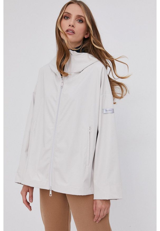 Max Mara Leisure - Kurtka. Kolor: beżowy. Materiał: materiał