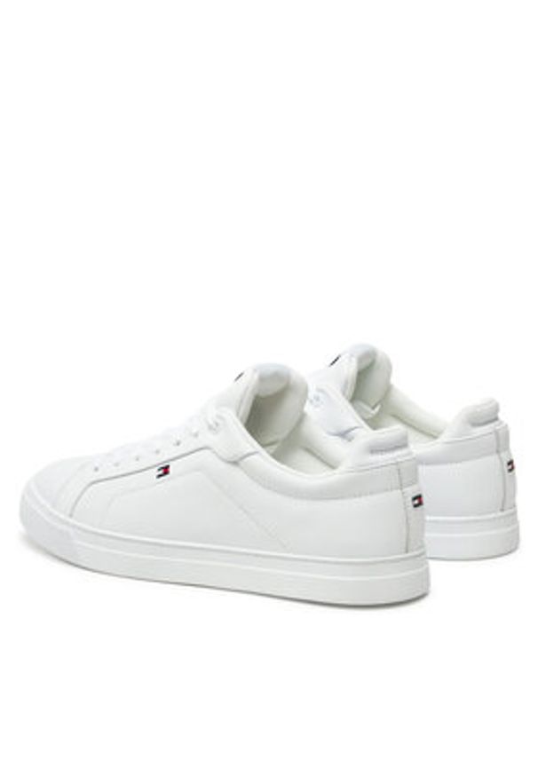 TOMMY HILFIGER - Tommy Hilfiger Sneakersy Icon Court Lth Flag Ess FM0FM05317 Biały. Kolor: biały. Materiał: skóra