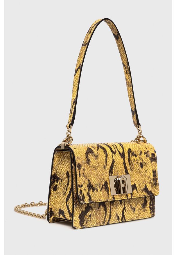 Furla - Torebka skórzana 1927. Kolor: żółty. Materiał: skórzane. Rodzaj torebki: na ramię