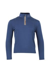 PEAK MOUNTAIN - T-shirt pierwsza warstwa z suwakiem dla dzieci Peak Mountain Ecanevi. Kolor: szary, niebieski, wielokolorowy. Materiał: skóra. Sport: turystyka piesza