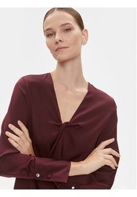 BOSS Bluzka Bidinta 50499749 Bordowy Regular Fit. Kolor: czerwony. Materiał: jedwab #3