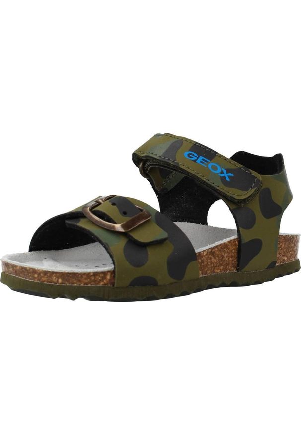 Geox - Sandały GEOX B SANDAL CHALKI BOY Zielony. Kolor: zielony. Materiał: syntetyk, tkanina. Sezon: lato