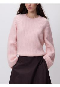 Reserved - Sweter z wełną i moherem - pastelowy róż. Kolor: różowy. Materiał: wełna, moher #1
