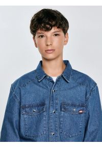Big-Star - Koszula chłopięca jeansowa niebieska Western 121. Okazja: na co dzień. Kolor: niebieski. Materiał: jeans. Wzór: melanż. Styl: klasyczny, casual #5