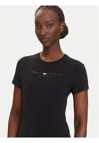 Tommy Jeans T-Shirt Linear DW0DW21422 Czarny Slim Fit. Kolor: czarny. Materiał: bawełna #4