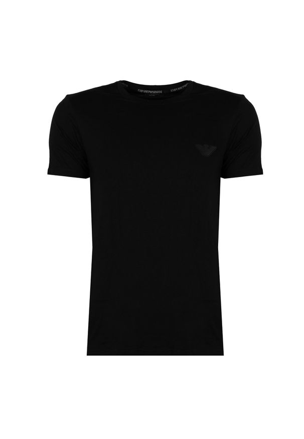 Emporio Armani T-shirt C-neck | 1108533-F755 | Mężczyzna | Czarny. Okazja: na co dzień. Kolor: czarny. Materiał: bawełna. Wzór: aplikacja. Styl: casual, klasyczny