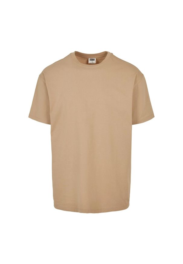 Urban Classics - Męska Podstawowa Koszulka Z Bawełny Organicznej. Kolor: beżowy. Materiał: bawełna. Sport: turystyka piesza