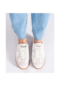 Goodin Skórzane białe damskie sneaersy. Kolor: biały. Materiał: skóra #3