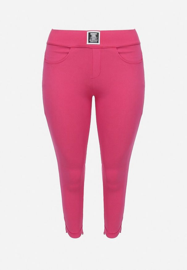 Born2be - Ciemnoróżowe Spodnie Skinny z Kieszeniami Afrina. Kolekcja: plus size. Kolor: różowy. Długość: do kostek