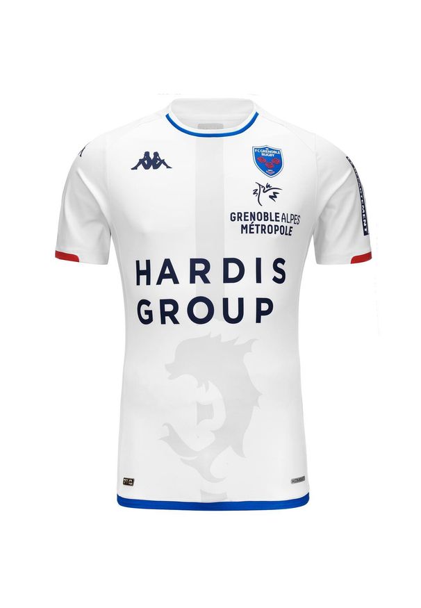 Kappa - Koszulka wyjazdowa Grenoble Kombat Pro 2023/24. Kolor: niebieski, biały, wielokolorowy. Materiał: materiał