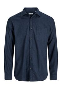 Jack & Jones - Jack&Jones Koszula Classic Melange 12278416 Granatowy Regular Fit. Kolor: niebieski. Materiał: bawełna #4