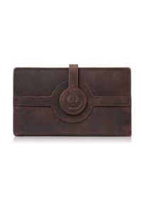 PAOLO PERUZZI - Portfel damski duży skórzany vintage brązowy Paolo Peruzzi T-134-HBR. Kolor: brązowy. Materiał: skóra #1