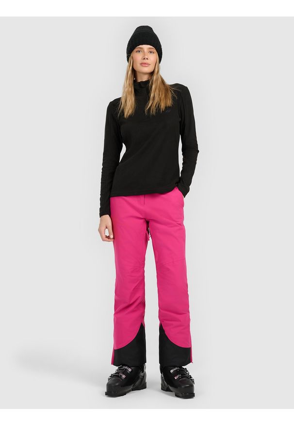 4f - 4F Bielizna termiczna polarowa (góra) damska - czarna S. Typ kołnierza: kołnierzyk stójkowy. Kolor: czarny. Materiał: polar. Sezon: zima. Sport: turystyka piesza