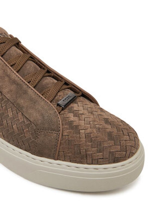 BOSS Sneakersy Gary 50538983 Beżowy. Kolor: beżowy. Materiał: skóra, zamsz
