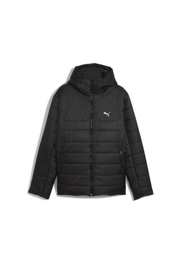 Puma - Męska kurtka wyściełana Essentials z kapturem PUMA. Typ kołnierza: kaptur. Kolor: wielokolorowy, szary, czarny, brązowy. Materiał: puch. Sport: turystyka piesza
