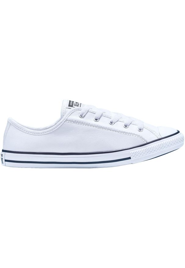 Adidasy Converse Chuck Taylor All Star Dainty Leather Low, Dla obu płci. Kolor: biały. Materiał: skóra ekologiczna, materiał. Model: Converse All Star. Sport: skateboard