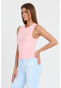 Juicy Couture - JUICY COUTURE Różowy damski top Blaine Juicy Script, Rozmiar XS. Kolor: różowy #5