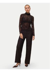 Vero Moda Bluzka Neline 10335562 Brązowy Slim Fit. Kolor: brązowy. Materiał: syntetyk #4